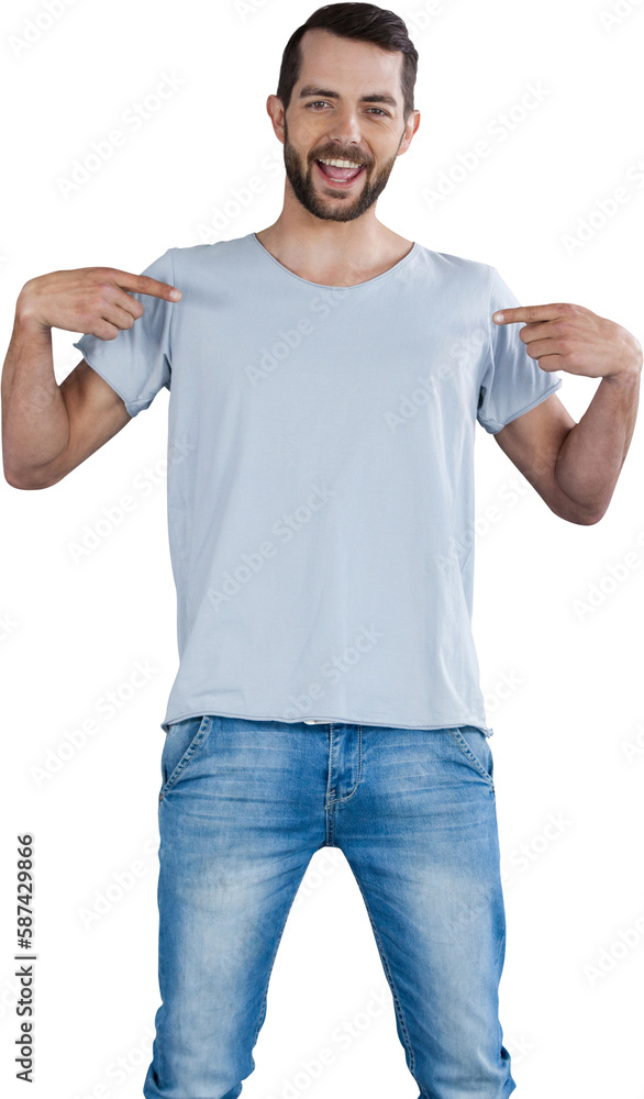 Portrait of male model against white background Portrait of male model against white background