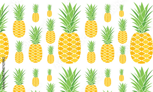 Pineapple Texture Illustration Vector Image Isolated on White