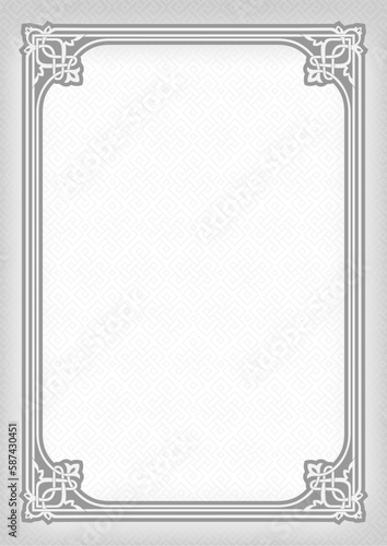 Decorative framework and background. Interlaced lines. Celtic style. A3, A4 page size.