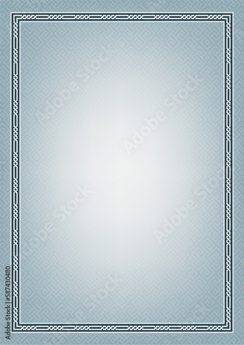 Decorative framework and background. Interlaced lines. Celtic style. A3, A4 page size.