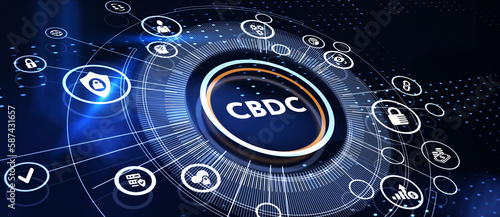 CBDC Central Bank Digital Currency Concept. 3d illustration