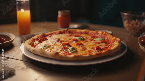 3D render illustration. Made by AI Midjourney. macro photo of pizza