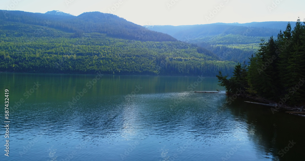 Obraz premium High angle view of river and mountain