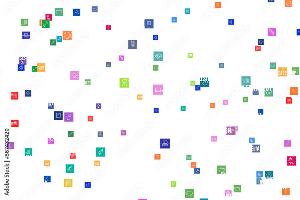 Multi colored computer icons Multi colored computer icons
