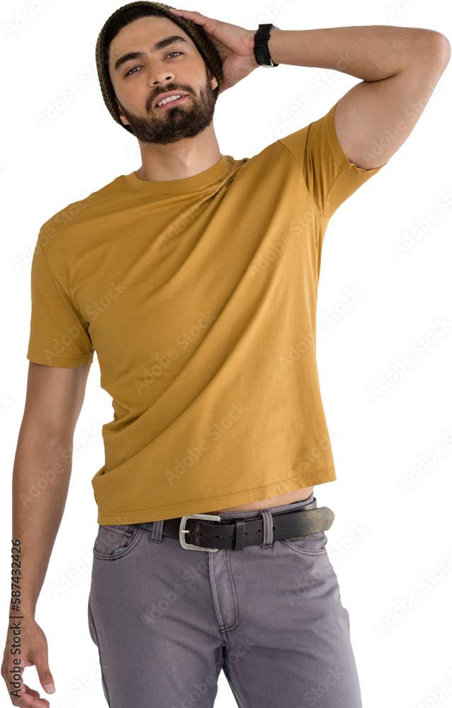 Handsome man posing against white background Handsome man posing against white background
