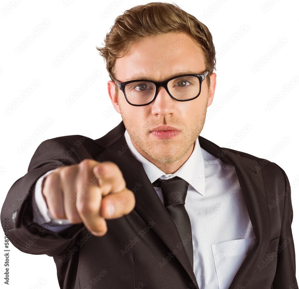 Young serious businessman pointing at camera Young serious businessman pointing at camera