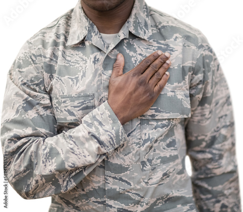 Canvastavla Military swearing solemnly