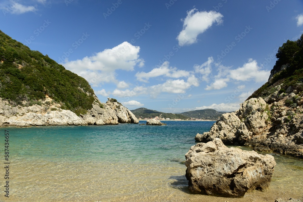 Agois Georgios bay, Corfu island, Greece- beautiful beach on the West of the island.