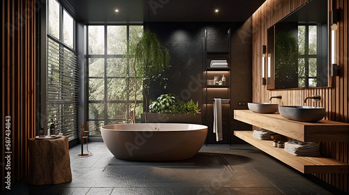 Beautiful Spa Like Bathroom AI Powered Photorealistic Rendering © RoomRender AI