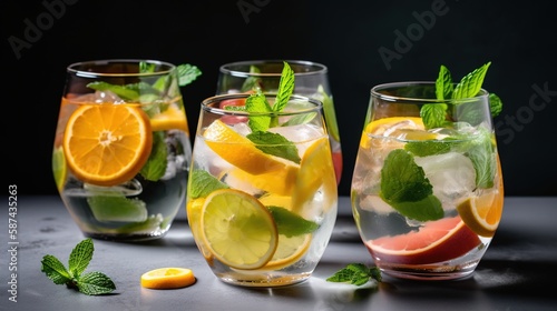 Obraz na płótnie Mojitos & Bebidas - Generative Ia w salonie