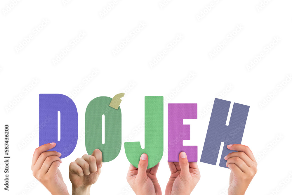 Cropped hands holding multi colored letters Cropped hands holding multi colored letters
