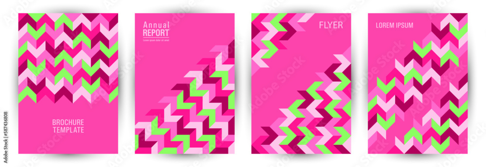 School notebook front page mokup set graphic design. Swiss style future banner template set vector.