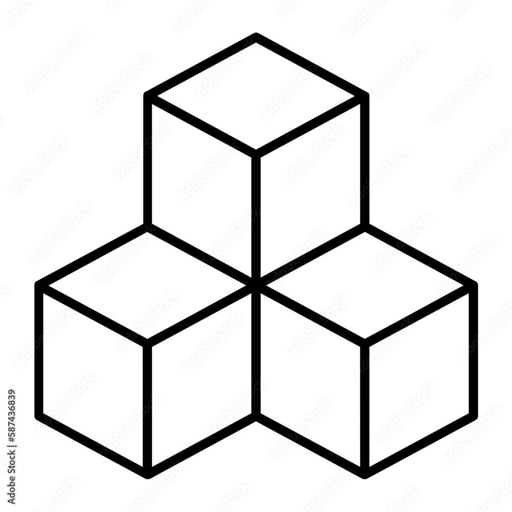 Blocks Outline Icon Blocks Outline Icon