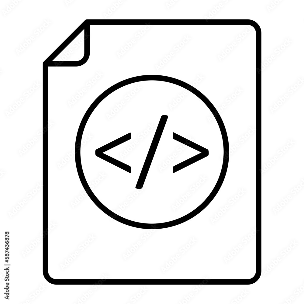 Coding Outline Icon Coding Outline Icon