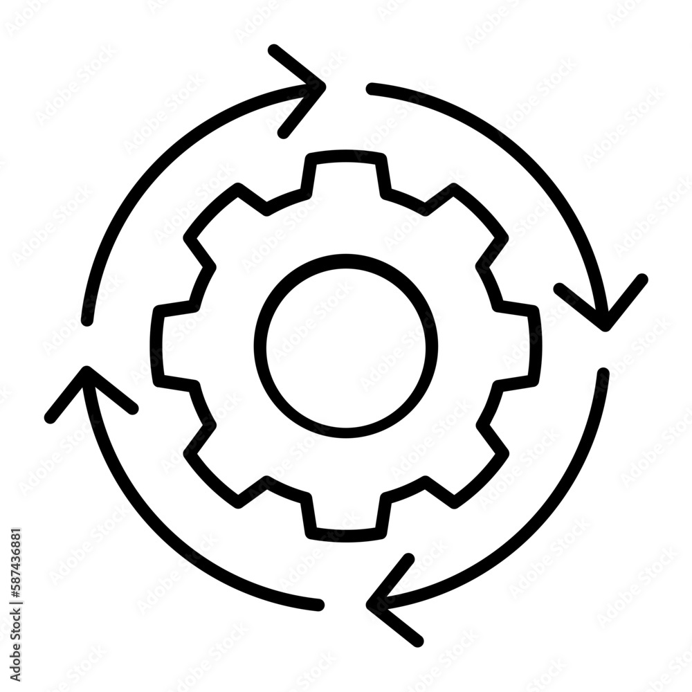 Process Setting Outline Icon Process Setting Outline Icon