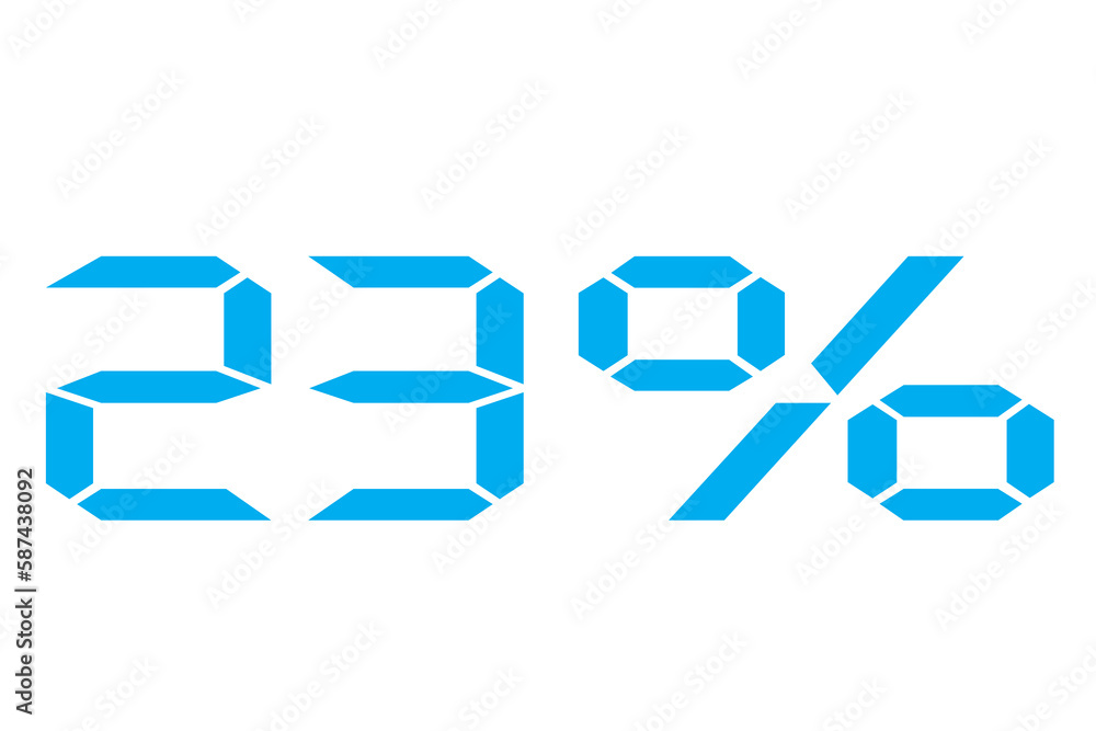 Fototapeta premium Illustration of 23 percent in digital font