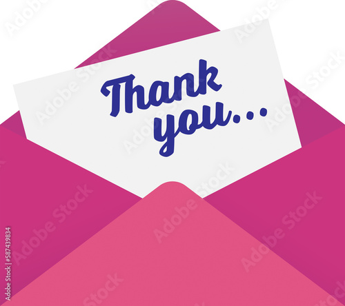 Envelope with Thank You card icon