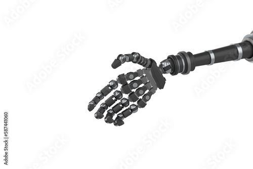 Black metallic robotic arm