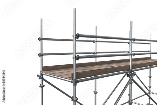 3d illustration of wooden plank with metal grate