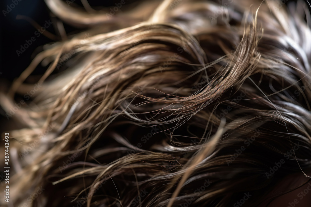 dirty hair closeup generative ai dirty hair closeup generative ai