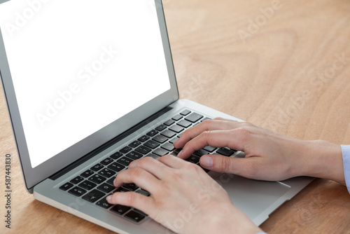 Businesswoman using laptop