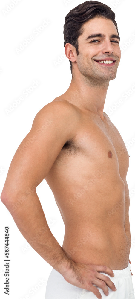 Male athlete standing on white background Male athlete standing on white background