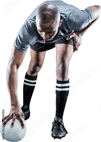 Rugby player taking position