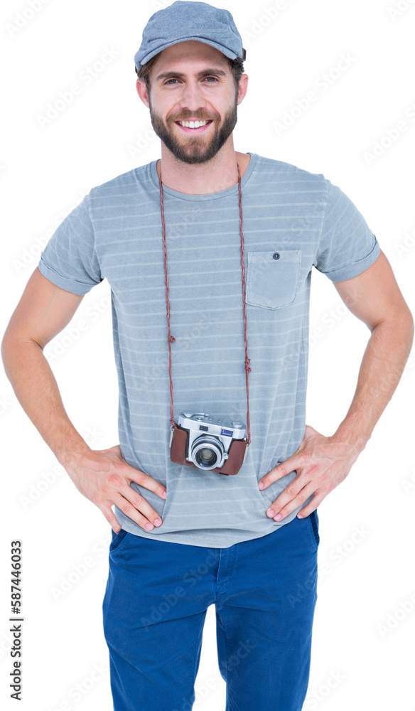 Portrait of smiling young man with digital camera Portrait of smiling young man with digital camera