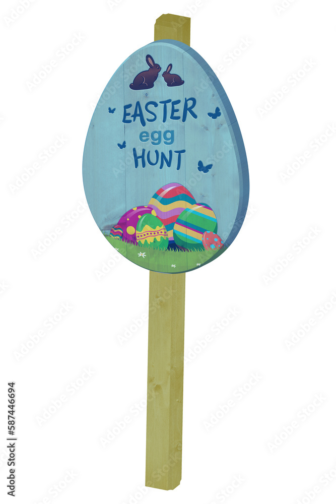 Naklejka premium Easter egg hunt sign