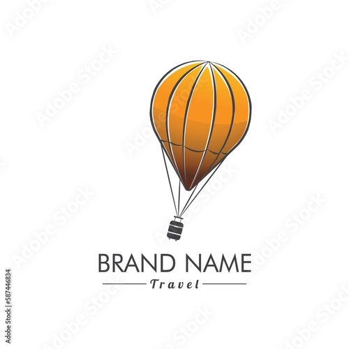 balloon in the sky travel logo, travel logo, custom logo design, hot air balloon design logo concept © Chandra