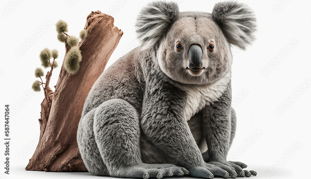 Obraz premium isolated koala for home décor, wall art, graphic design, and DIY projects - stunning standalone image on white background. generative AI