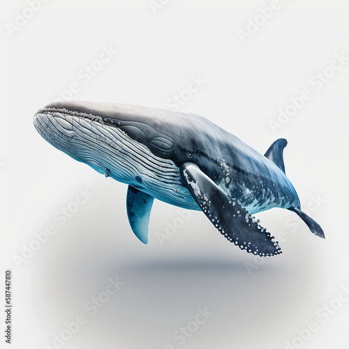 isolated whale for home d  cor  wall art  graphic design  and DIY projects - stunning standalone image on white background. generative AI