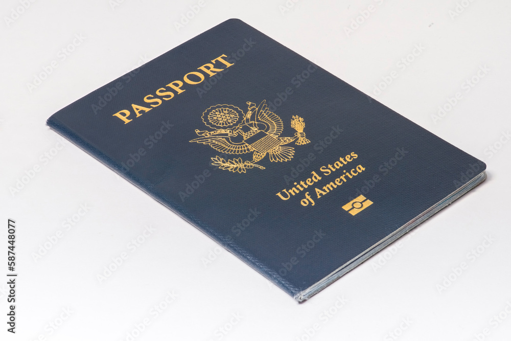 Close up of an american passport on white background. Close up of an american passport on white background.