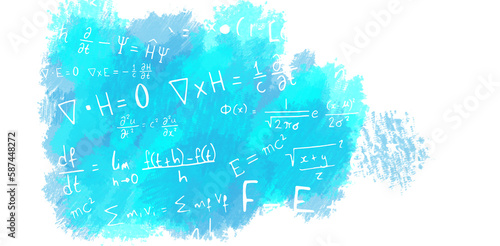 Digital composite image of algebraic formulas photo