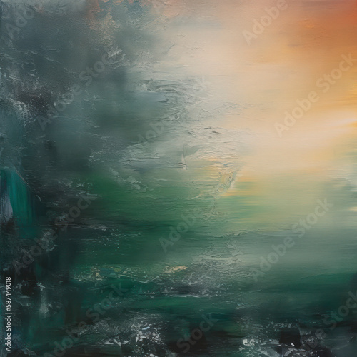 A moody green abstract painted background