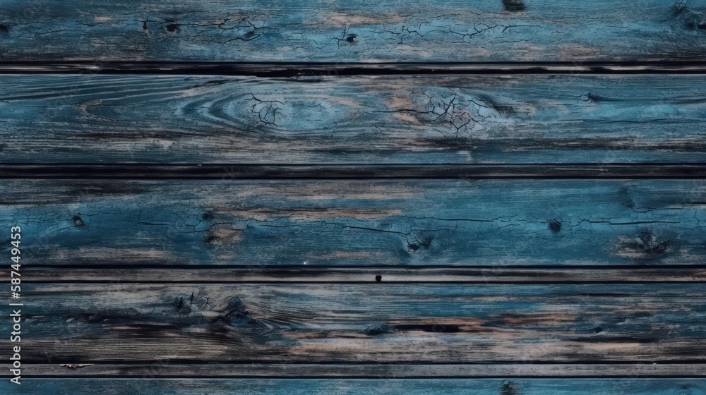 Old blue wood table background. Wooden grunge texture. Generative AI Old blue wood table background. Wooden grunge texture. Generative AI