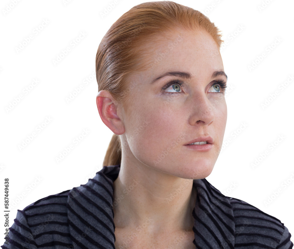 Close up of thoughtful young businesswoman Close up of thoughtful young businesswoman