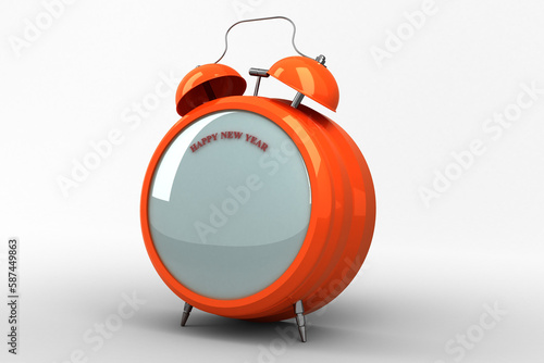 Orange blank alarm clock 