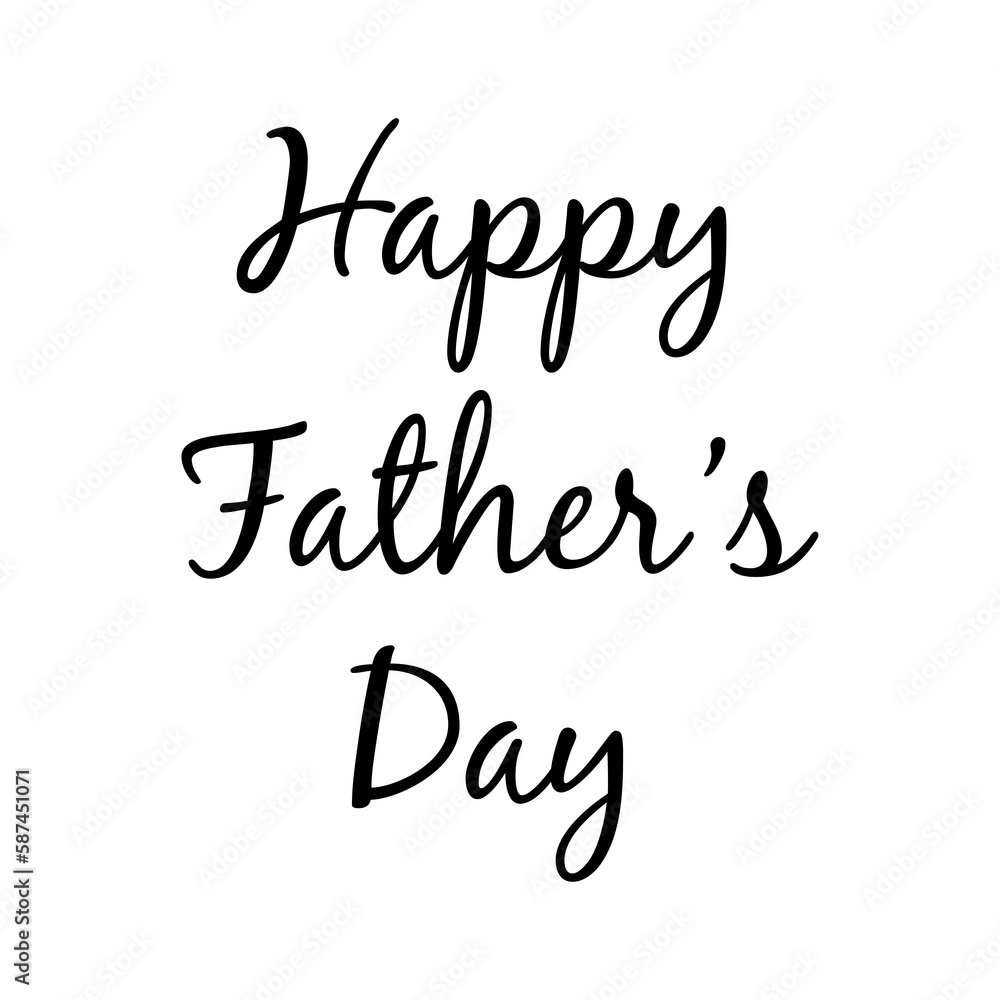 Curvy Happy Fathers day text on white background