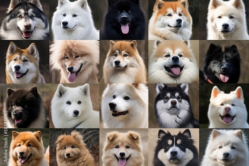 montage of images featuring several dogs. Generative AI © AkuAku
