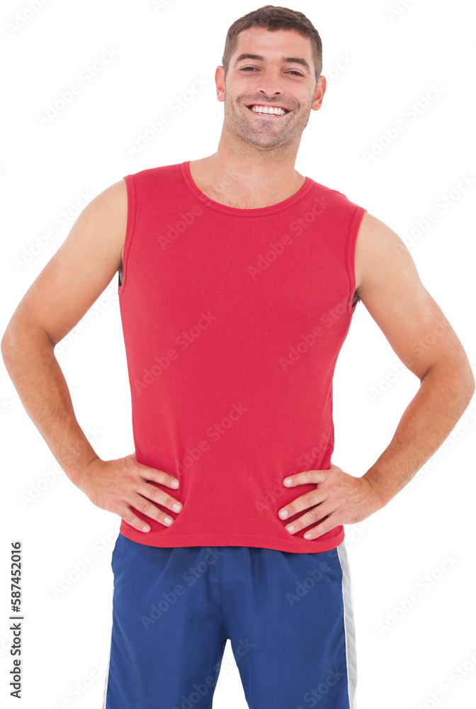 Fototapeta premium Fit man smiling at camera