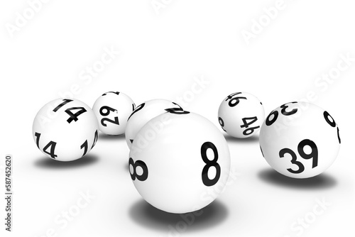 Close-up on lottery balls