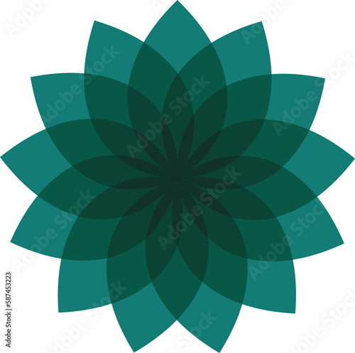 Composite image of green flower design