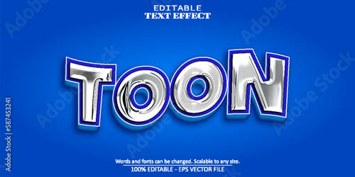 Toon text effect, editable cartoon and comic text style
