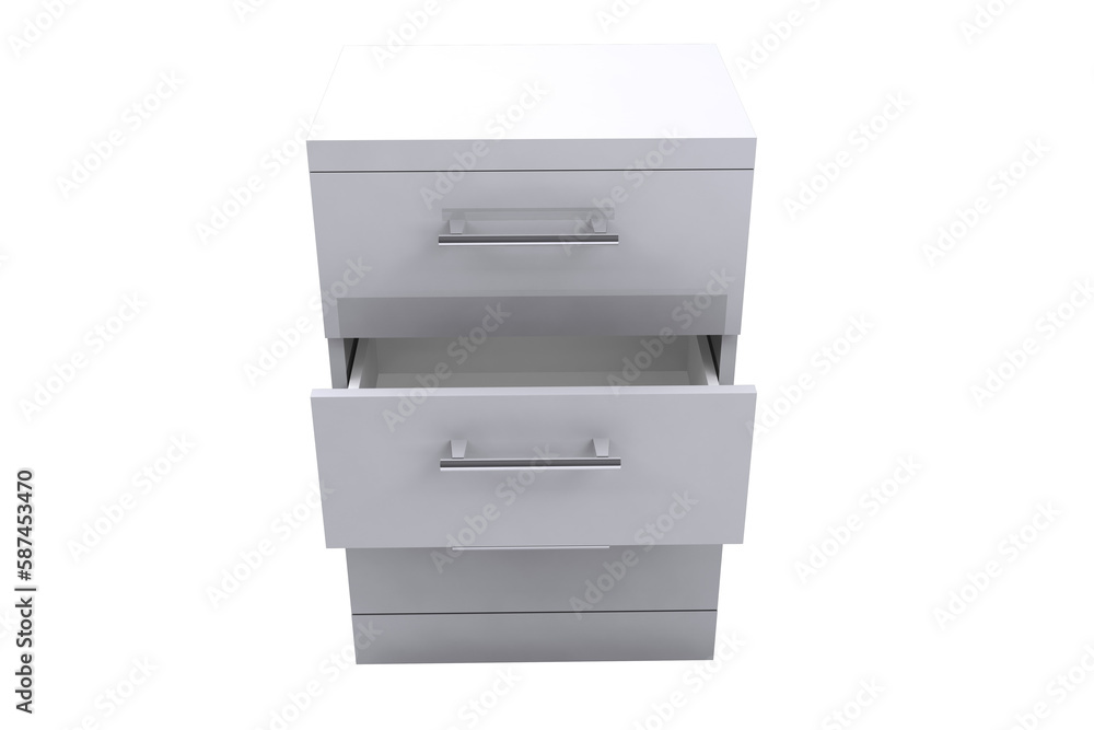 Digitally generated image of open filing cabinet Digitally generated image of open filing cabinet