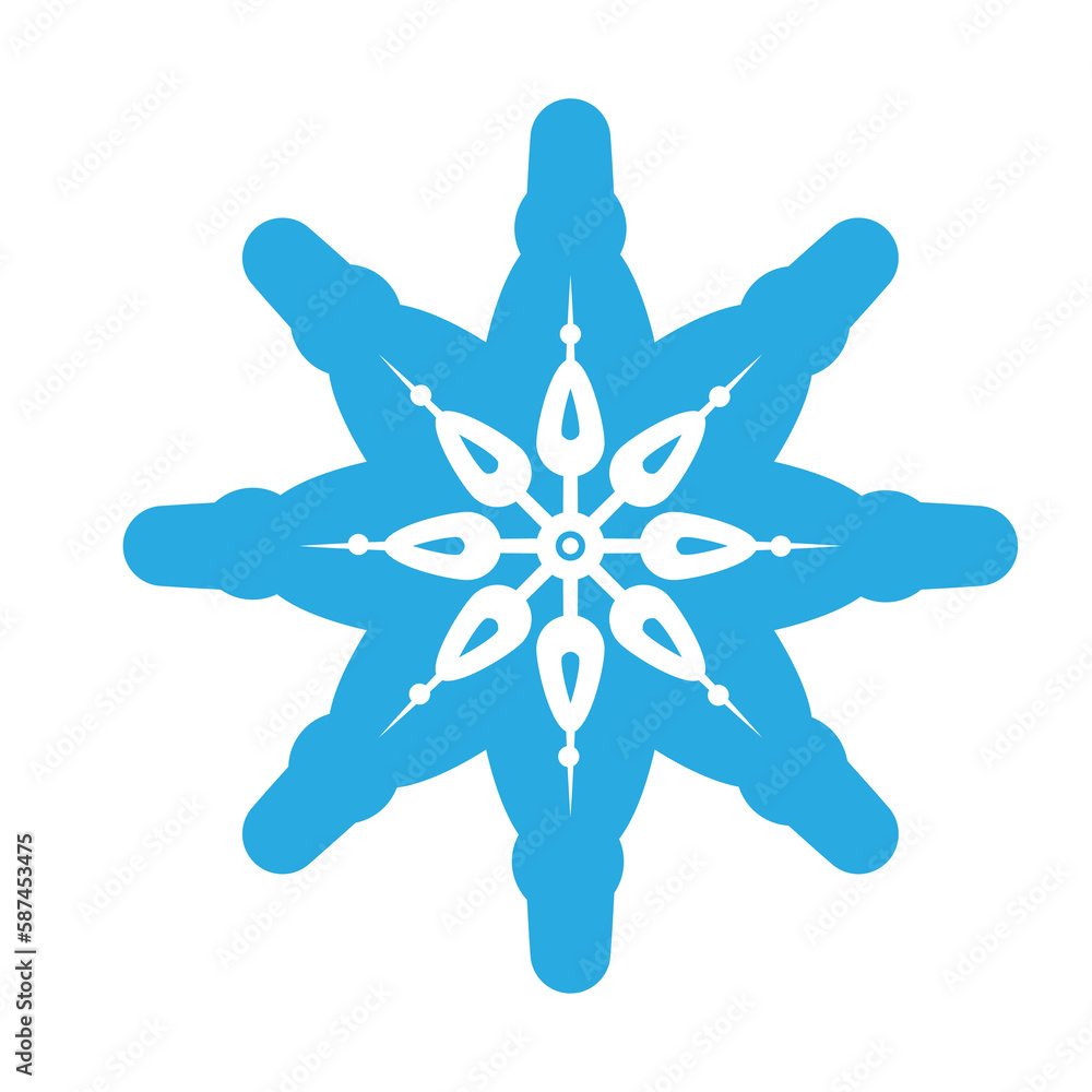 Fototapeta premium Delicate digital blue snowflake design