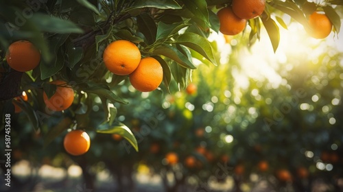 Oranges in trees