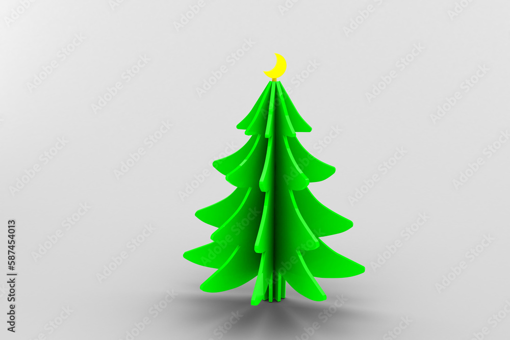 Decorative Christmas tree over gray background Decorative Christmas tree over gray background