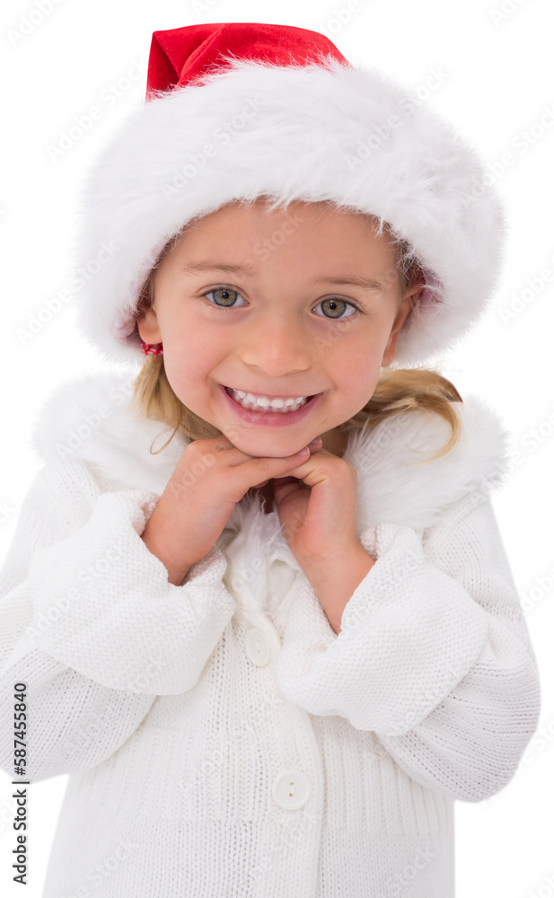 Cute little girl wearing santa hat Cute little girl wearing santa hat