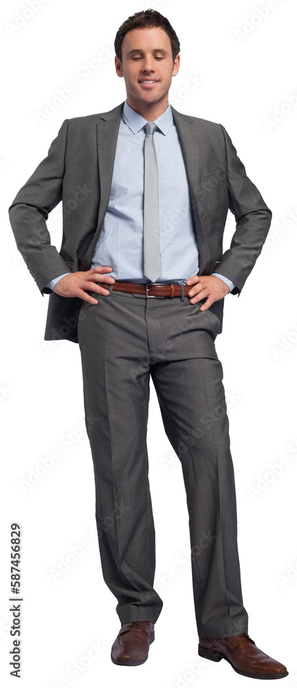 Smiling businessman with hands on hips Smiling businessman with hands on hips